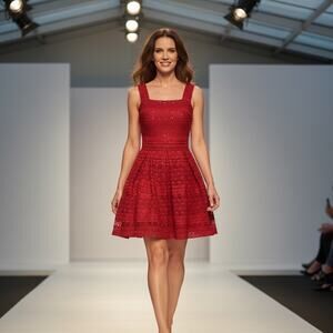 INA Cocktail dress Red mini fit and flare  Size Junior Small